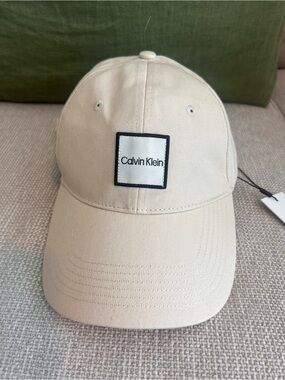 Calvin Klein Beige Logo Baseball Cap